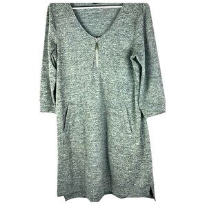 Tacera long sleeve popover dress with pockets leisure Sz M